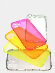 Чехол для iPhone 11 прозрачный цветной силиконовый