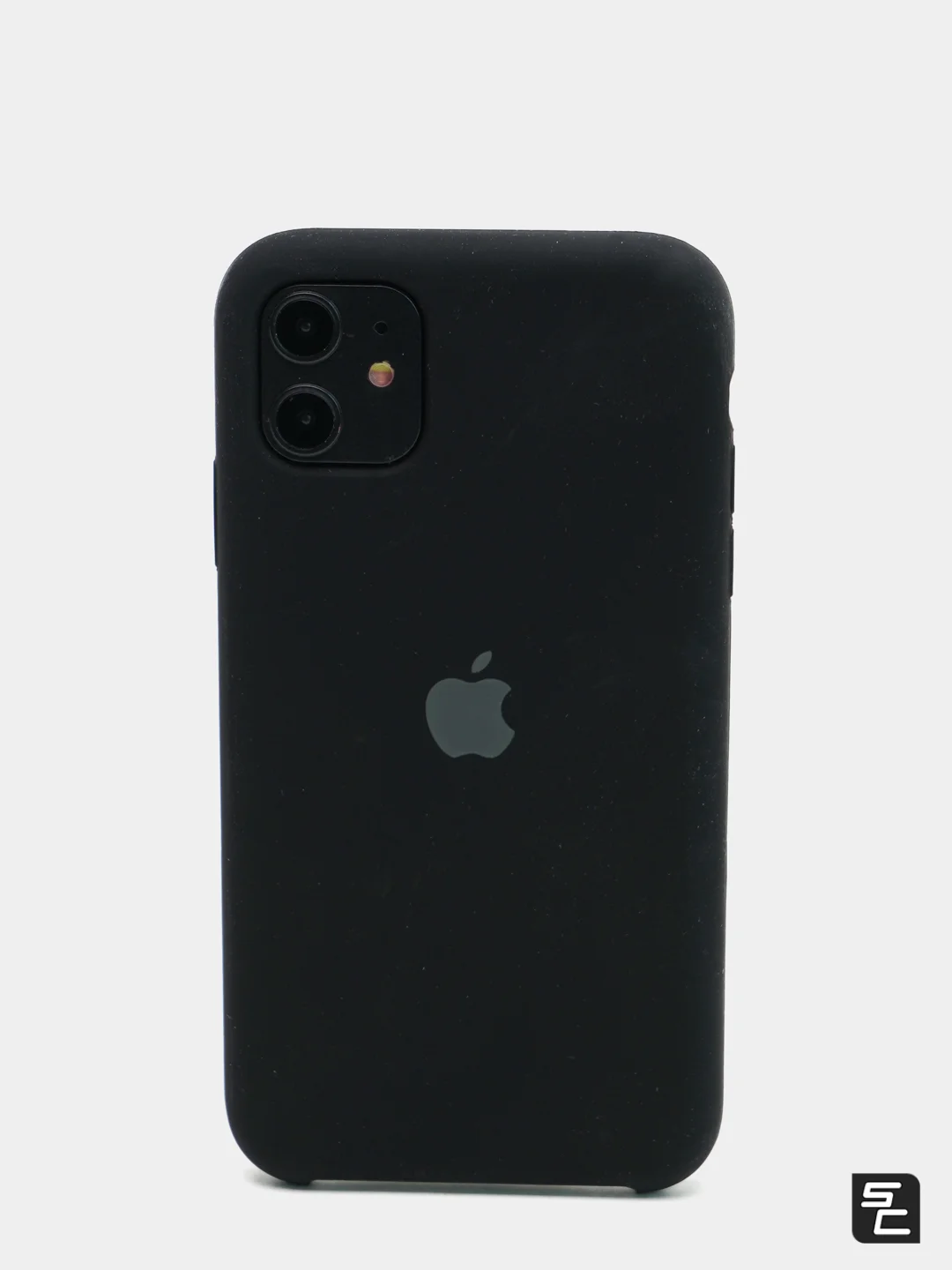 Черный чехол Silicone case для iPhone 11 с открытым низом