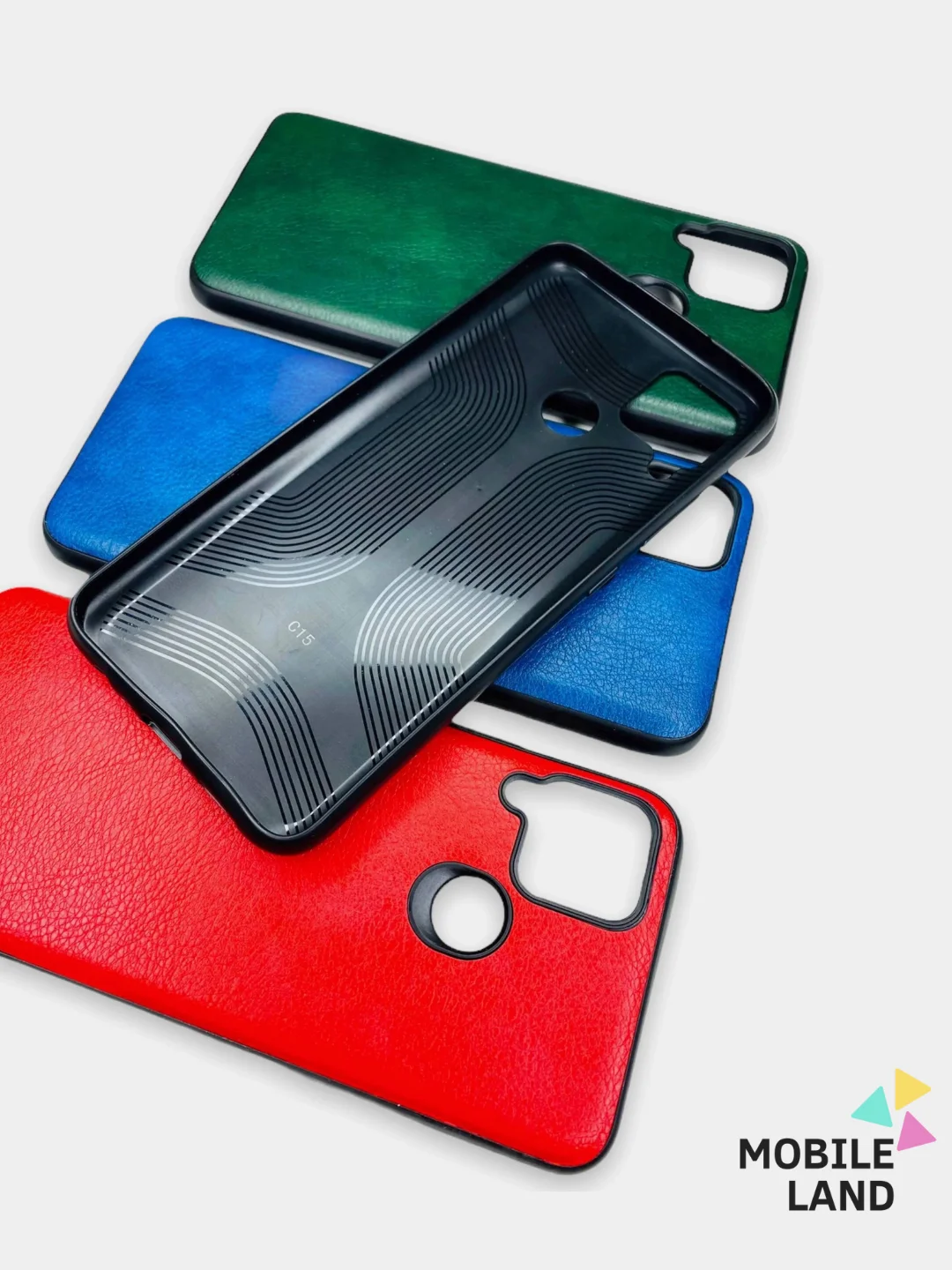 Красный чехол Realme C12 / С15 / C25 силиконовый, имитация кожи