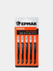 ЕРМАК Пилки для эл.лобзика (HCS EU 75х3мм.) T-111C (дер., гр.рез.), 5шт
