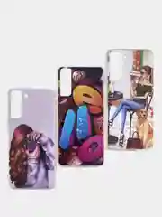 Голубой чехол для Samsung G996F/S21 Plus силиконовый с рисунком