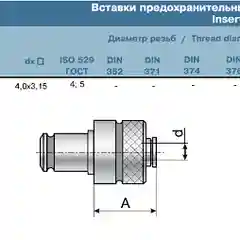 Вставка резьбонарезная (d- 4,0 кв.3,15) V230.12.5 4х3,15 (PUMORI)