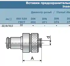 Вставка резьбонарезная (d-22,4 кв.18) V230.42.33  22,4х18 (PUMORI)