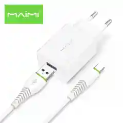 Сетевое зарядное устройство MAIMI T13 1 x USB до 2.1А, с кабелем Type-C
