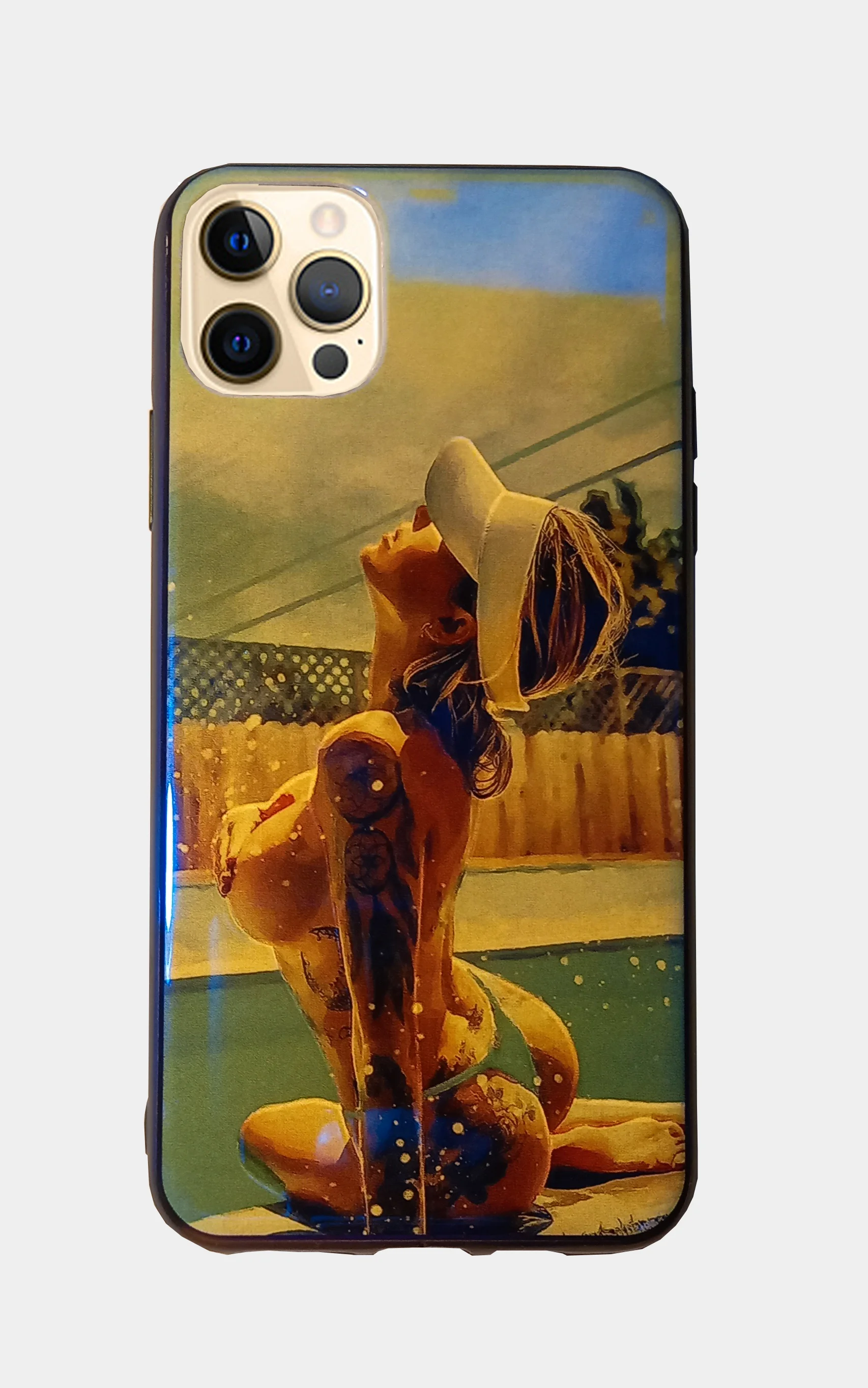 Бирюзовый чехол на Iphone 11 Pro Max c картинками цветной