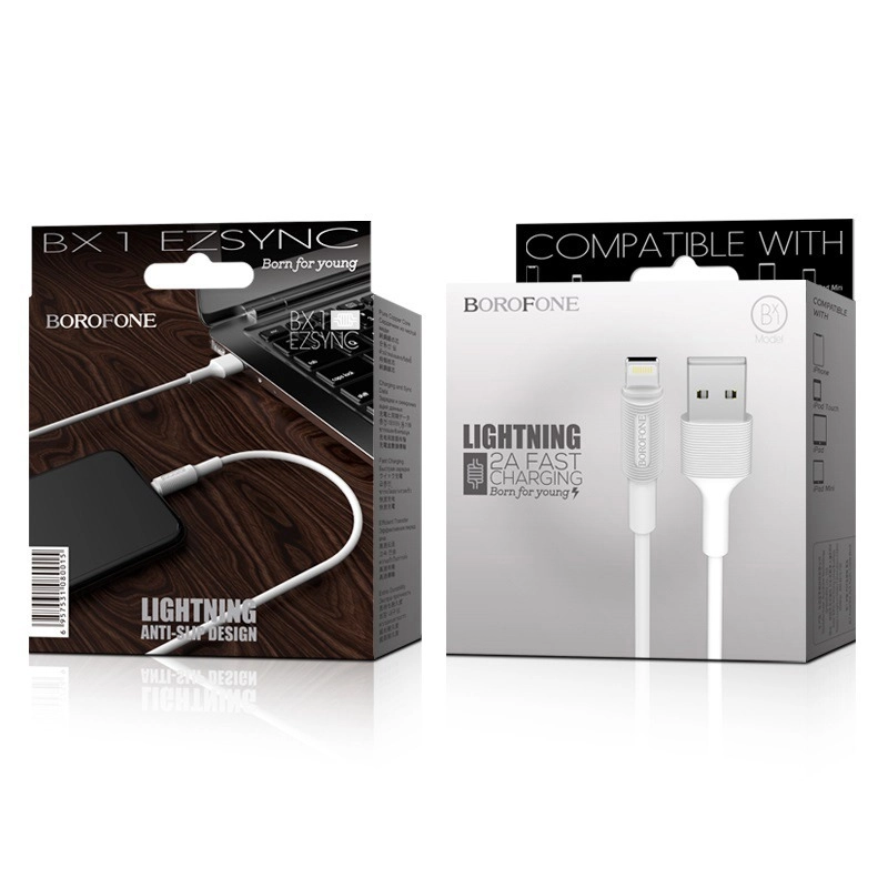 Кабель USB - Lightning 1м Borofone BX1 EzSync - Белый