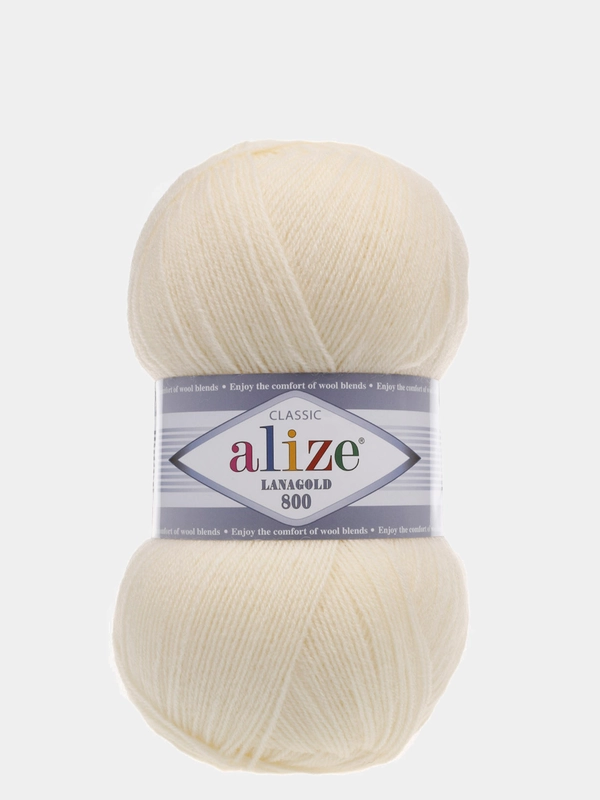 Пряжа Alize Lanagold 800 Акрил 51% Шерсть 49% 100г 800м