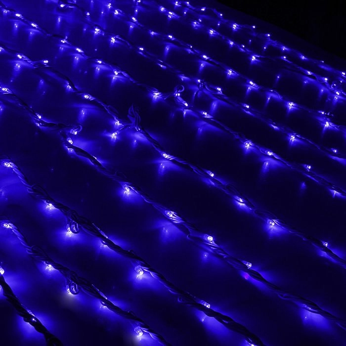 Гирлянда "Дождь" улич. УМС, Ш:2 м, В:6 м, Н.Т. LED-1500-220V, БЕЗ контр. СИНИЙ
