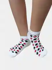 Белый носки цветные с принтом "Карты"