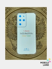 Плотный чехол  для Samsung S21 / Samsung S21 Plus / S21 Ultra, силикон 1,5 мм прозрачный