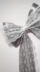 Серый бант детский/Бант атлассный с кружевом для девочек/праздничный/школьный/8Марта"Confettini"