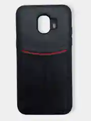 Черный чехол из эко кожи с карманом на Samsung J2 Core J2 Pro J6 J4 Core J4 Plus J4 J6 Plus J8