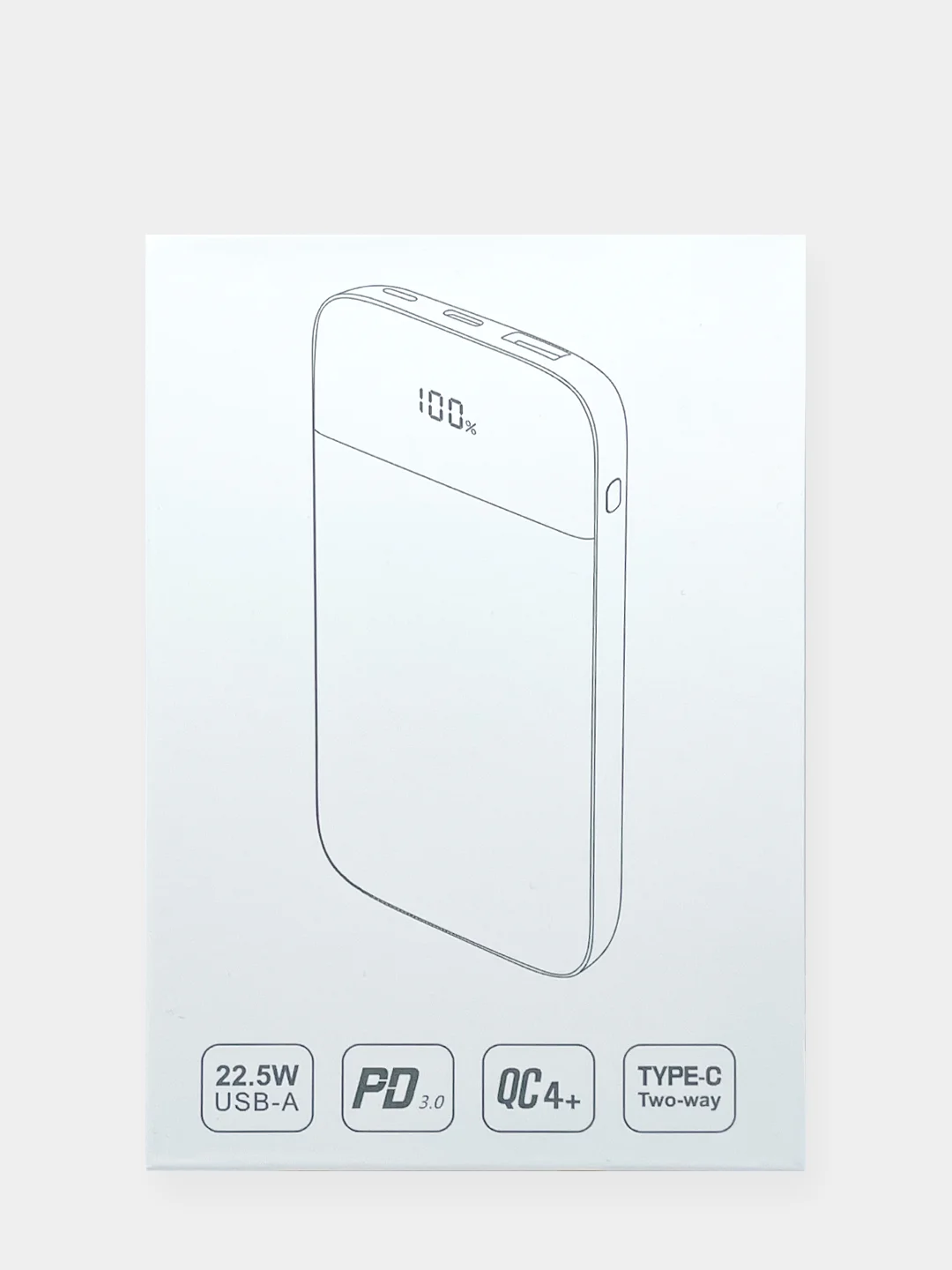 Белый внешний аккумулятор power bank 10000 mAh