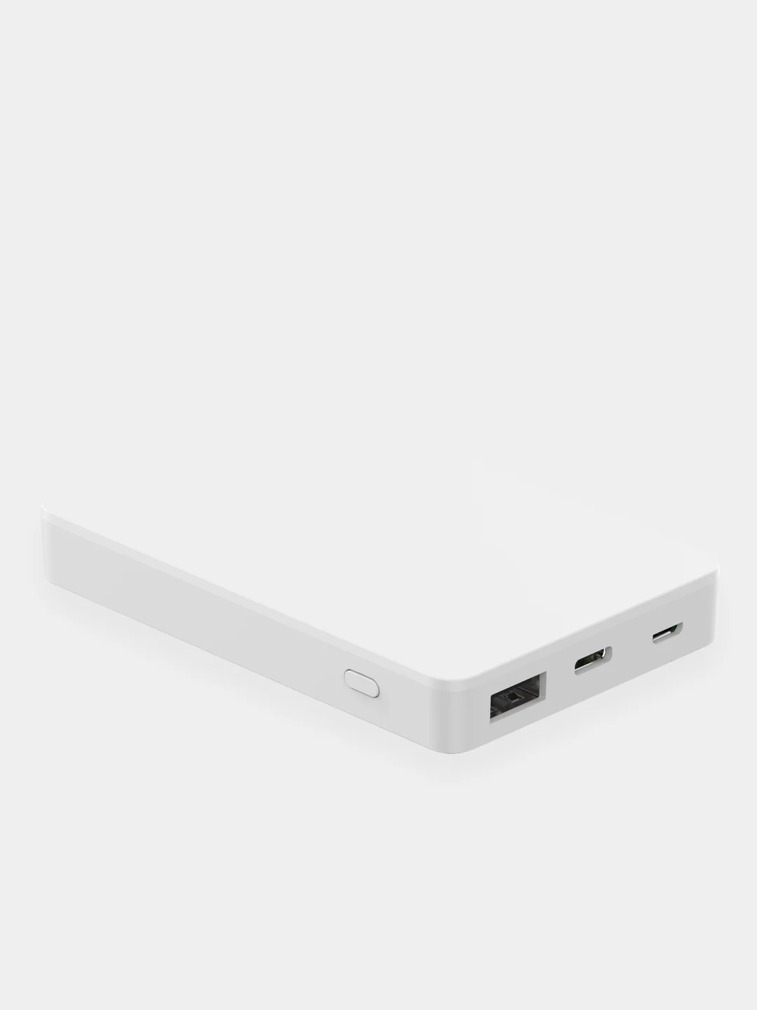 Белый power bank 5000 мАч, внешний аккумулятор, быстрая зарядка powerbank