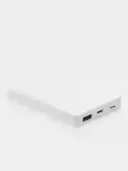 Белый power bank 5000 мАч, внешний аккумулятор, быстрая зарядка powerbank