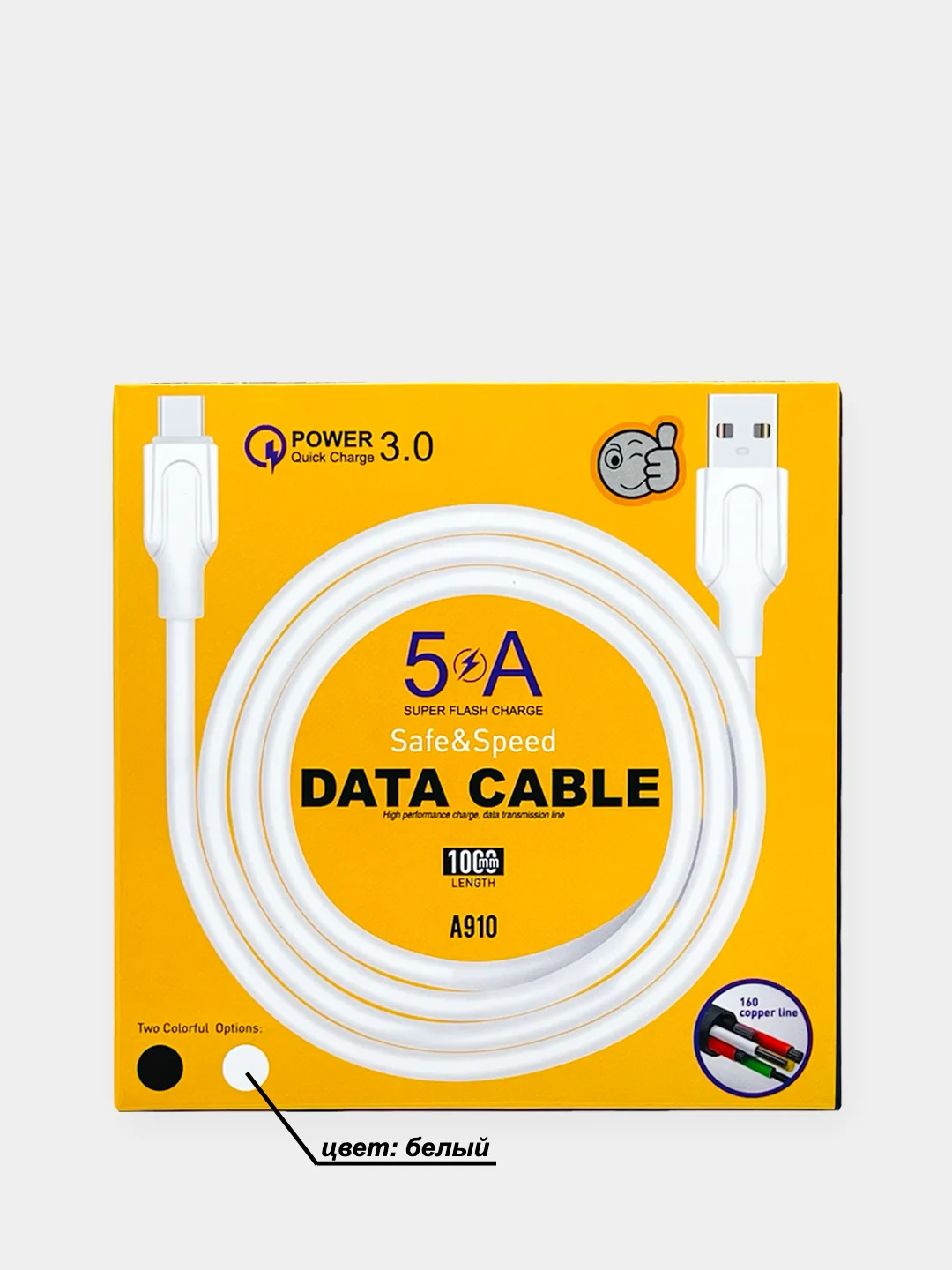 Серый usb кабель для зарядки и передачи данных type-c быстрая зарядка