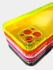 Чехол для iPhone 11, XR, 12, 13, 14, Pro, Max, Plus, 7, 8, SE 2020, неон, с защитой камеры