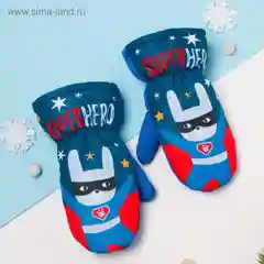 Синий рукавицы, варежки зимние, для мальчика