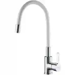 Смеситель для кухни латунный с гибким силиконовым изливом  Ledeme L4898-3