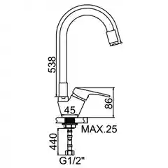Смеситель для кухни с гибким изливом Ledeme L4153-2