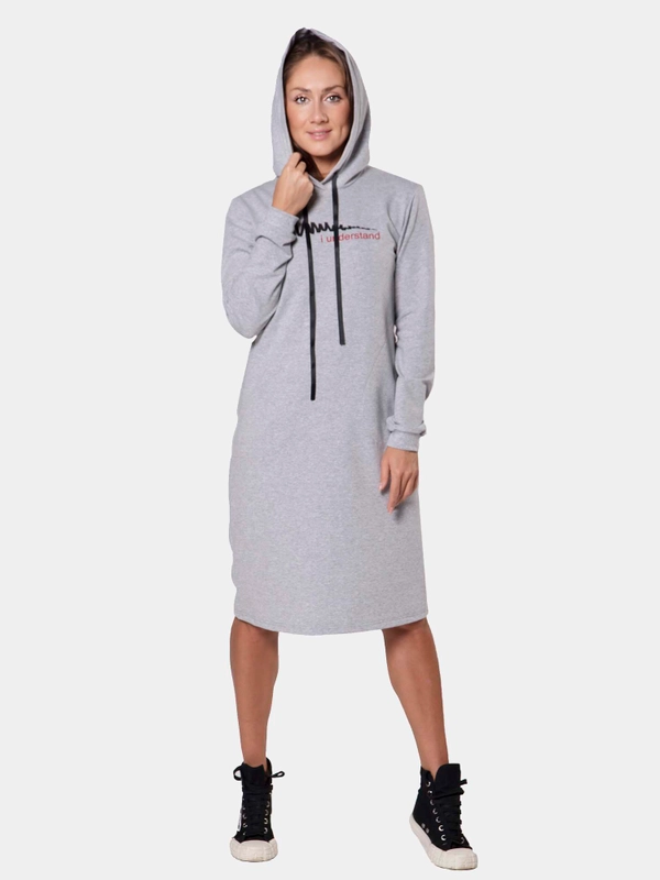 Платье из футера I understand ФП1357П10 серый меланж, KLERY