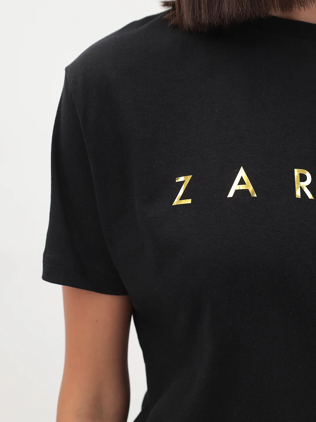 Футболка с золотым принтом Zaraza, хлопок, унисекс, черная