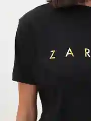 Футболка с золотым принтом Zaraza, хлопок, унисекс, черная