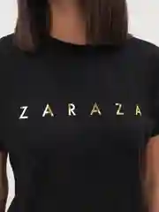 Футболка с золотым принтом Zaraza, хлопок, унисекс, черная