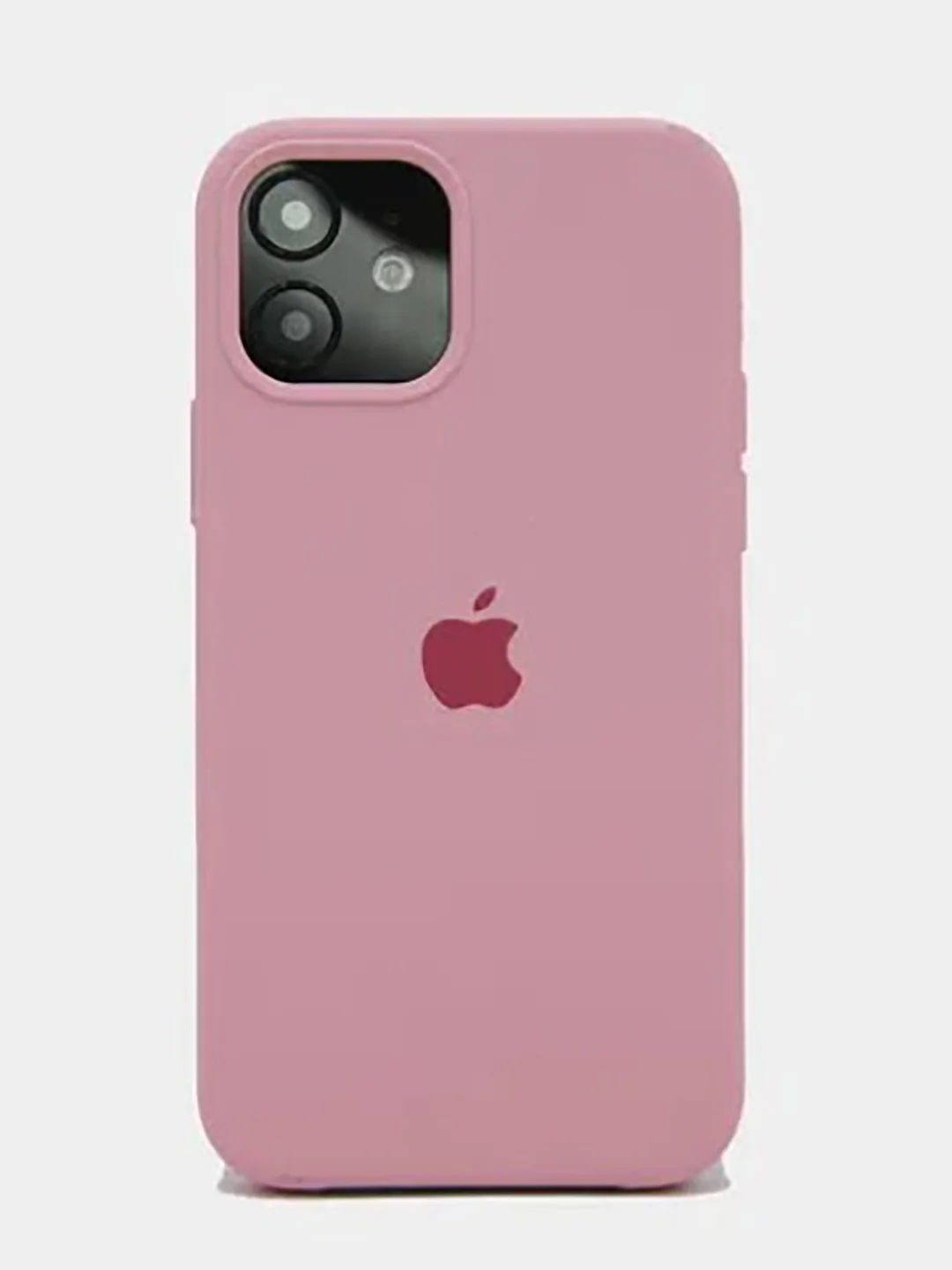 Розовый чехол Silicone Case для iPhone 12 / 12 Pro / 12 Pro Max с логотипом