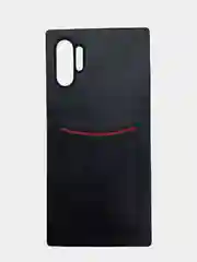 Черный чехол из эко кожи с карманом для карт на Samsung Note 10/ Note 10 Pro/ Note 10 Lite A81