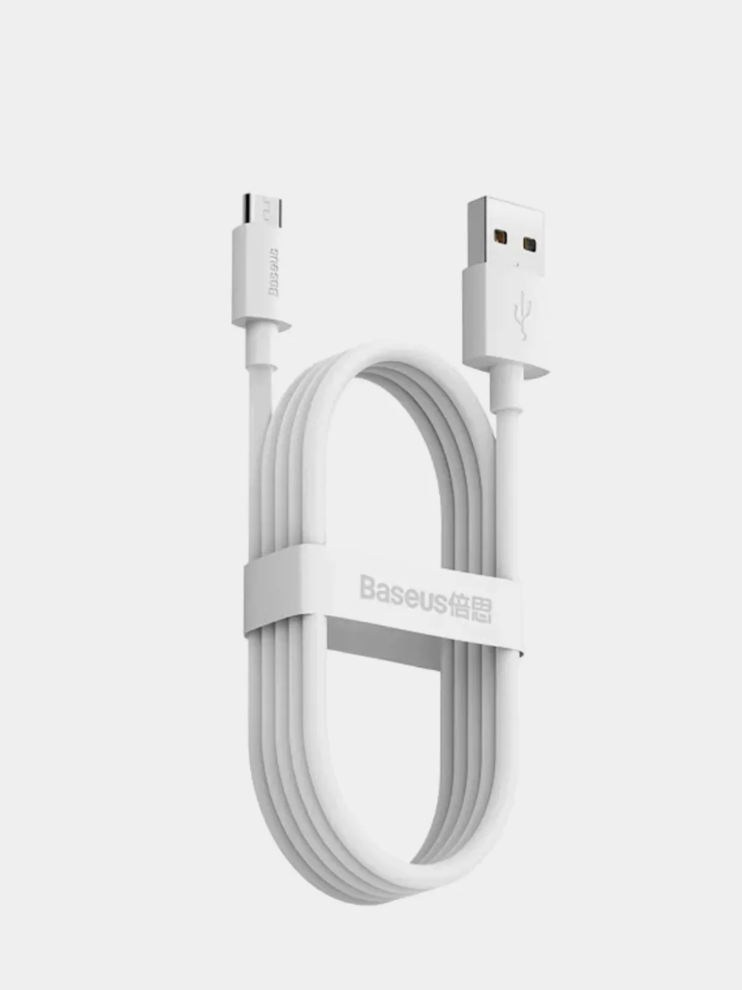 Белый кабель Baseus Simple (2шт USB/Micro-USB, Type-C, Lightning, 5A, 40W для iPhone и Android)