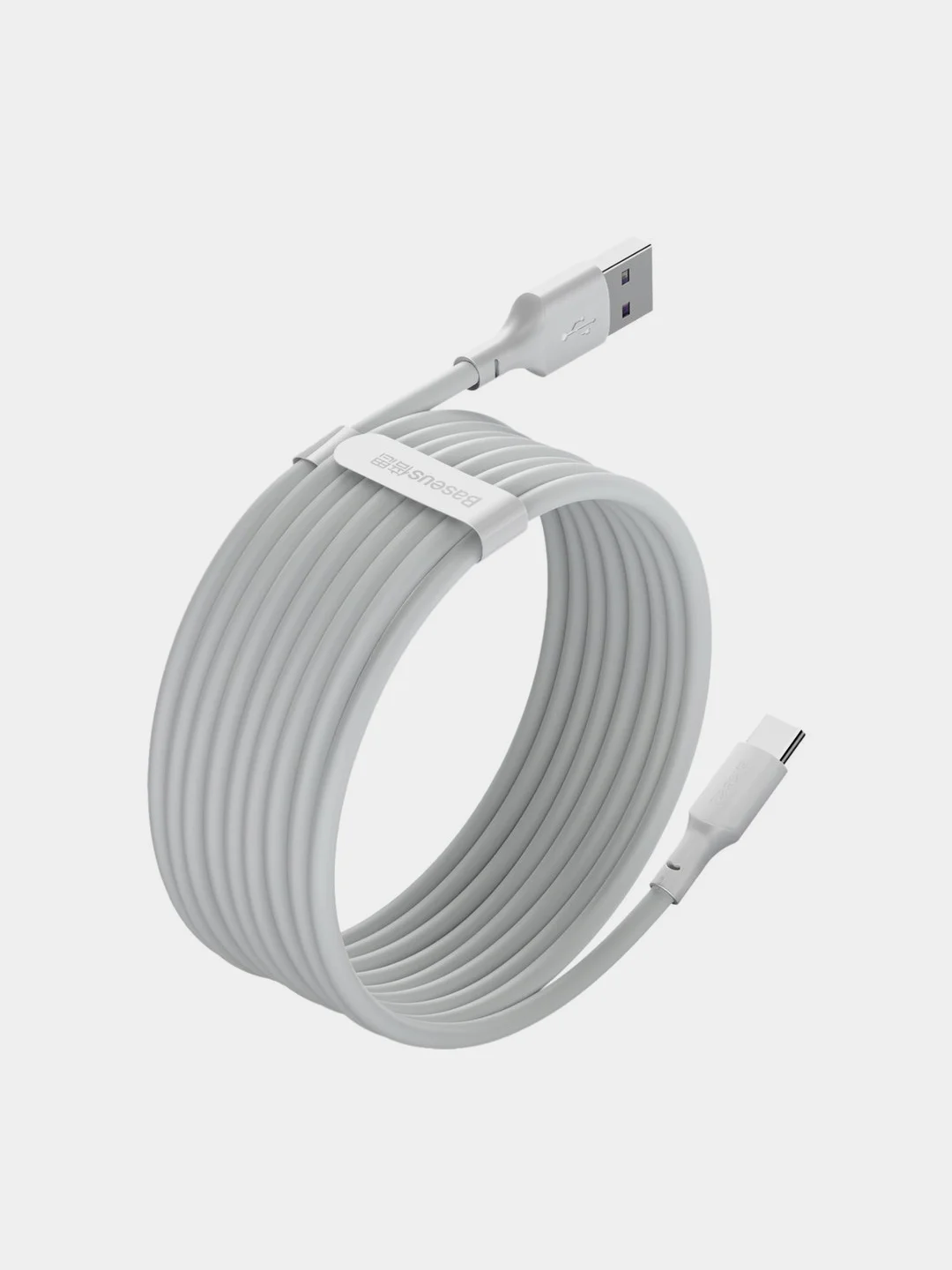 Белый кабель Baseus Simple (2шт USB/Micro-USB, Type-C, Lightning, 5A, 40W для iPhone и Android)