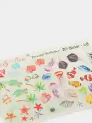 Наклейка для дизайна ногтей тема Море, Яркий 3D слайдер для маникюра под гель-лак, лак