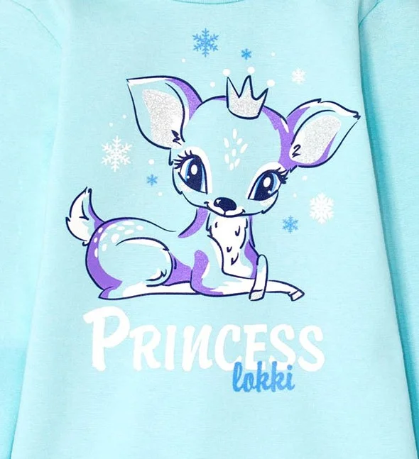 Бирюзовый толстовка для девочки из термополотна LOKKI, 1162-002/21 PRINCESS