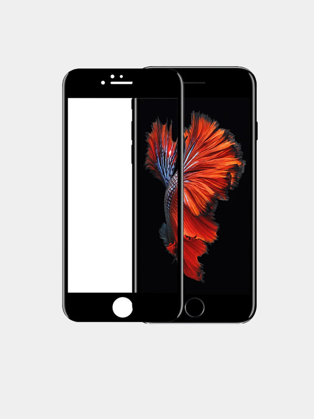 Черный защитное стекло 5D для iPhone 6 plus/6s plus белое и черное