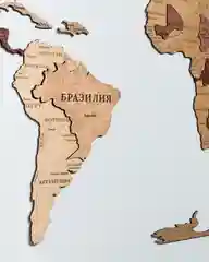 Карта мира из дерева 150 х 90 см, настенная