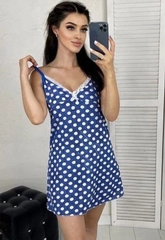 Женская сорочка из хлопка на лямках
