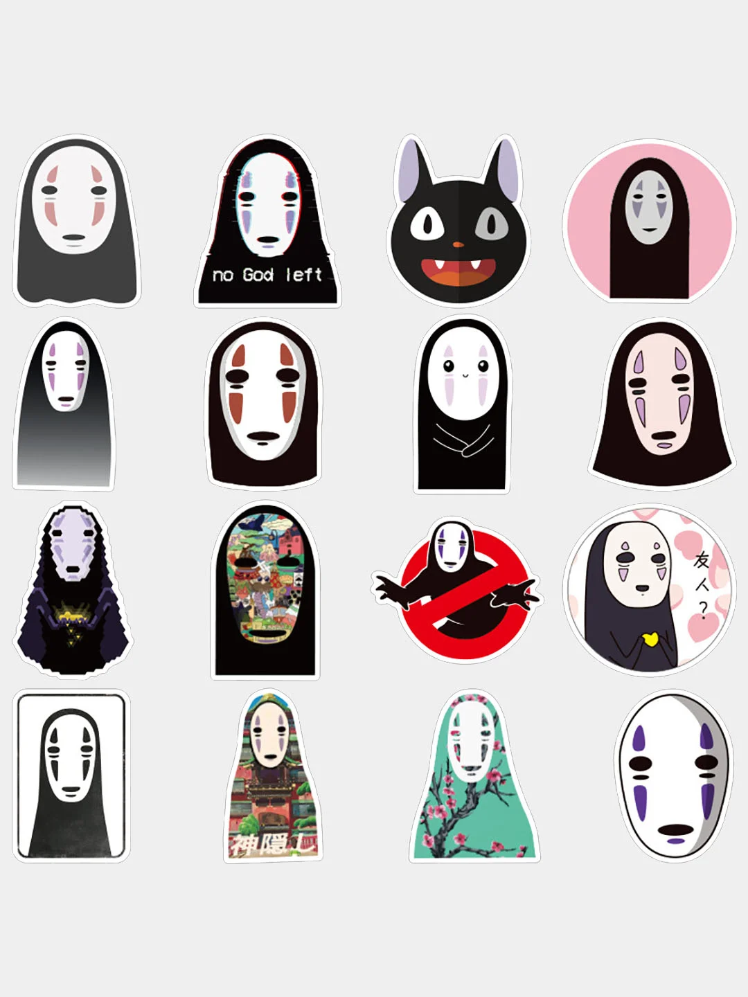 Стикеры по мотивам аниме Spirited Away (Унесенная Призраками), 50 штук