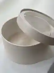 Коралловый меланж подарочная круглая коробка с прозрачной крышкой