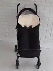 Черный детский зимний меховой конверт