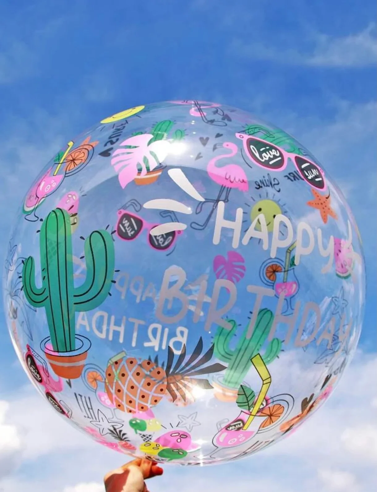 Воздушный шар с принтом Happy Birthday