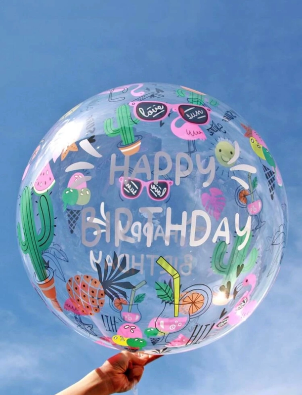 Воздушный шар с принтом Happy Birthday