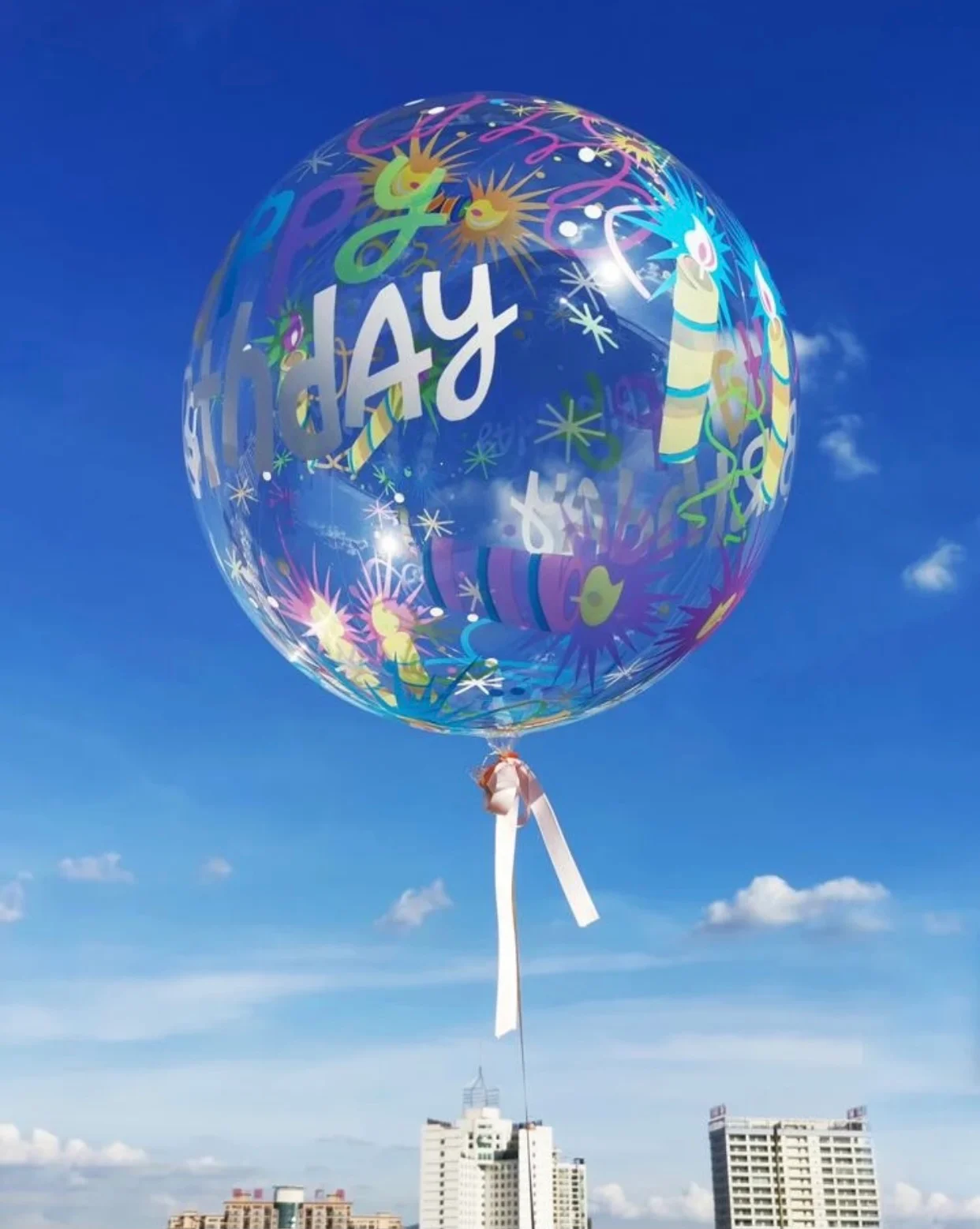 Воздушный шар с принтом Happy Birthday