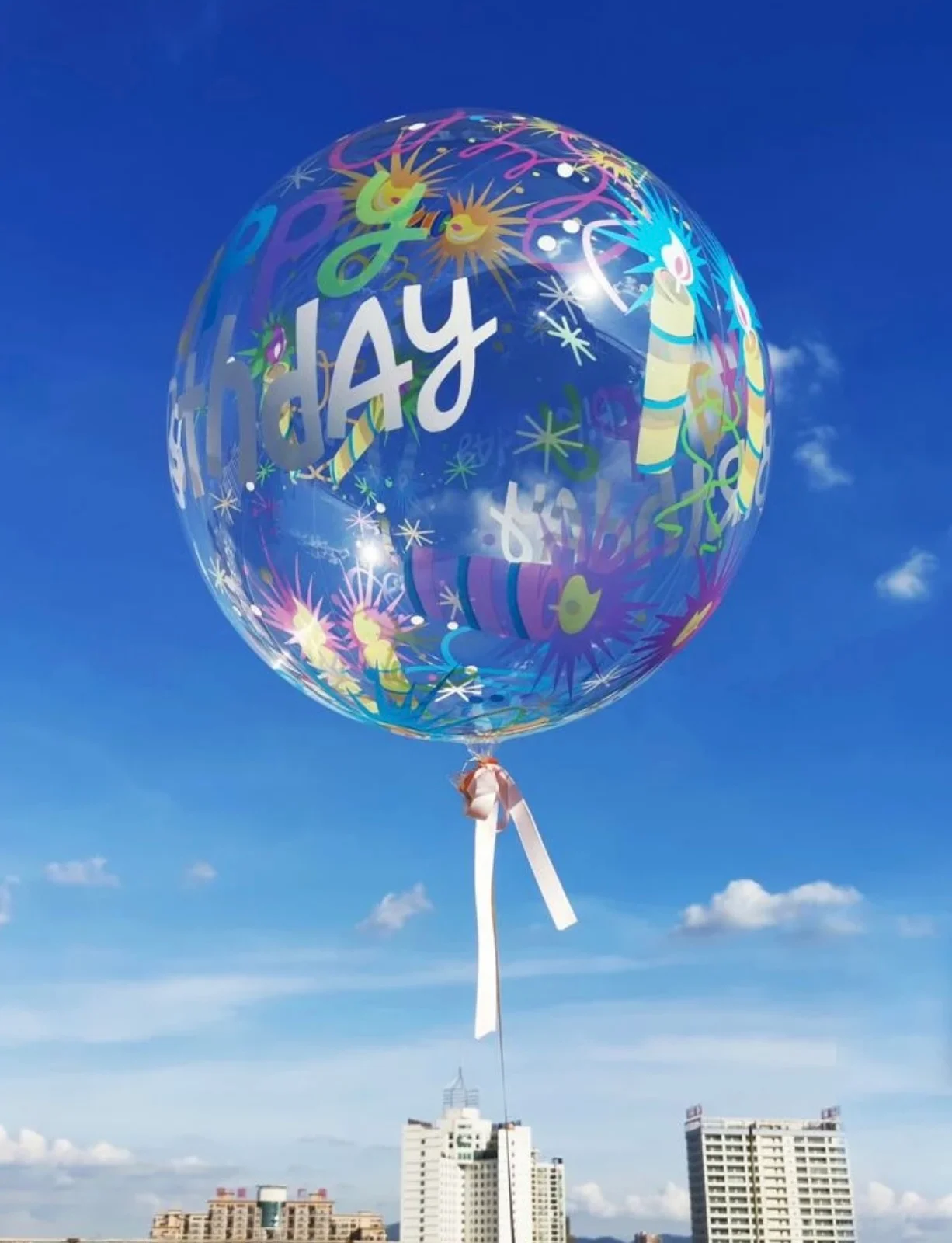 Воздушный шар с принтом Happy Birthday
