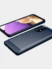 Красный чехол Samsung A32 4G имитация вставок под карбон