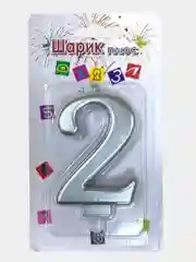 Свеча на торт цифра/золото/серебро/радуга