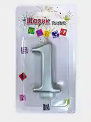 Свеча на торт цифра/золото/серебро/радуга