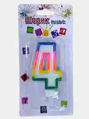 Свеча на торт цифра/золото/серебро/радуга