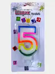 Свеча на торт цифра/золото/серебро/радуга