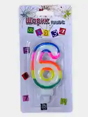 Свеча на торт цифра/золото/серебро/радуга